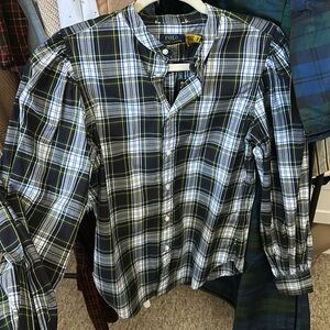 Polo Ralph laurenn evergreen tartan plaid blouse